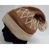 Bonnet Pompon Losange Marron 100% Alpaga