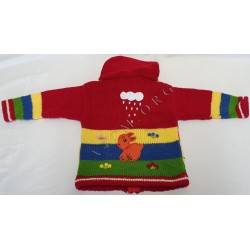 Gilet brodé enfant 1 an rouge