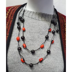 Collier Huayruro Grosses Graines Double
