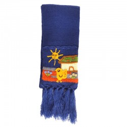 Écharpe brodée enfant bleue