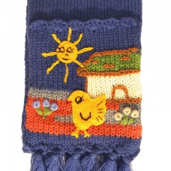 Écharpe brodée enfant bleue