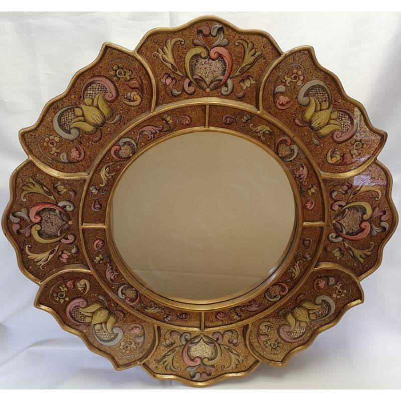 Miroir Peinture sous Verre Unique