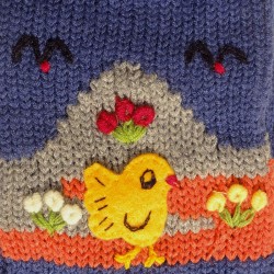 Écharpe brodée enfant bleue