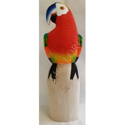 Grand Perroquet en Balsa de 50 cm rouge