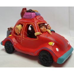 Coccinelle Taxi Péruvien en Céramique