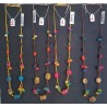 Collier Éclats Tagua et Graines Multicolore