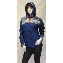 Blouson Apache Capuche Multicolore Acrylique