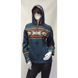 Blouson Apache Capuche Multicolore Acrylique