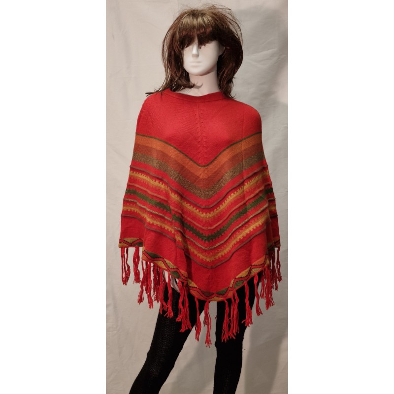 Poncho Delphina Rouge en alpaga