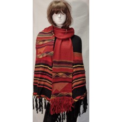 Écharpe-Bonnet Delphina Rouge en alpaga