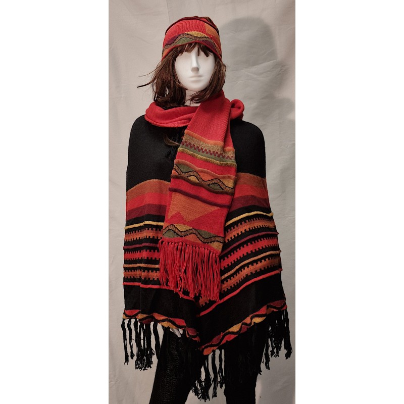 Écharpe-Bonnet Delphina Orange en alpaga