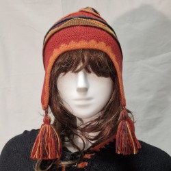 Chullo Delphina Orange en alpaga