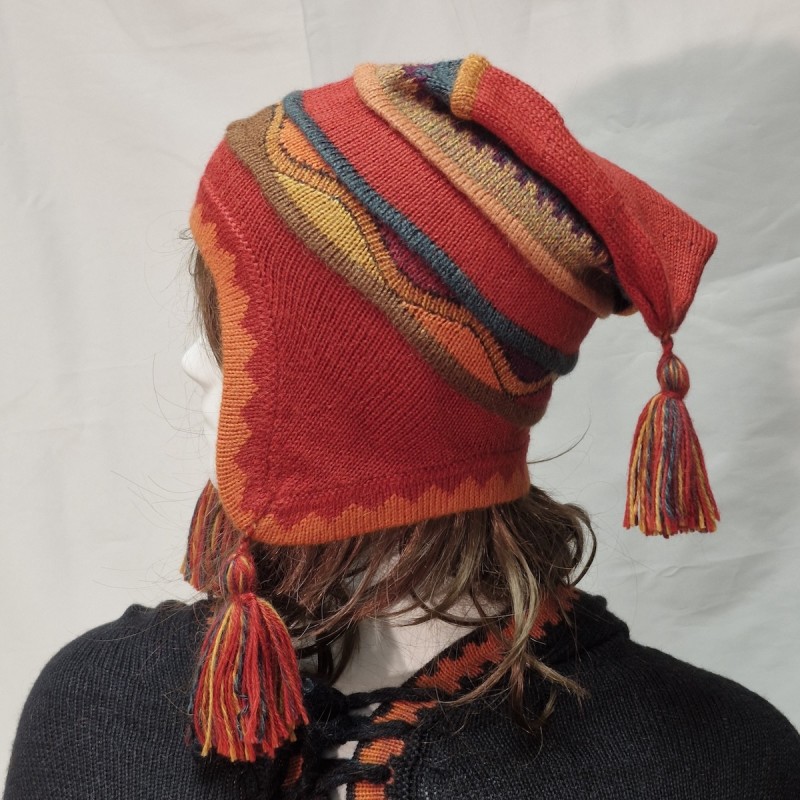 Chullo Delphina Orange en alpaga