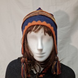 Chullo Delphina Bleu en alpaga