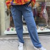 Pantalon Smoc en Coton Bleu Jean du Pérou