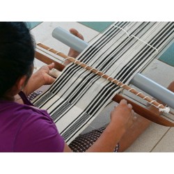 Sac Yine tressé Noir et Blanc Coton