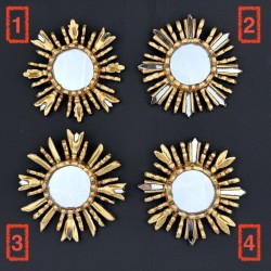 Miroir Soleil Doré 15 cm