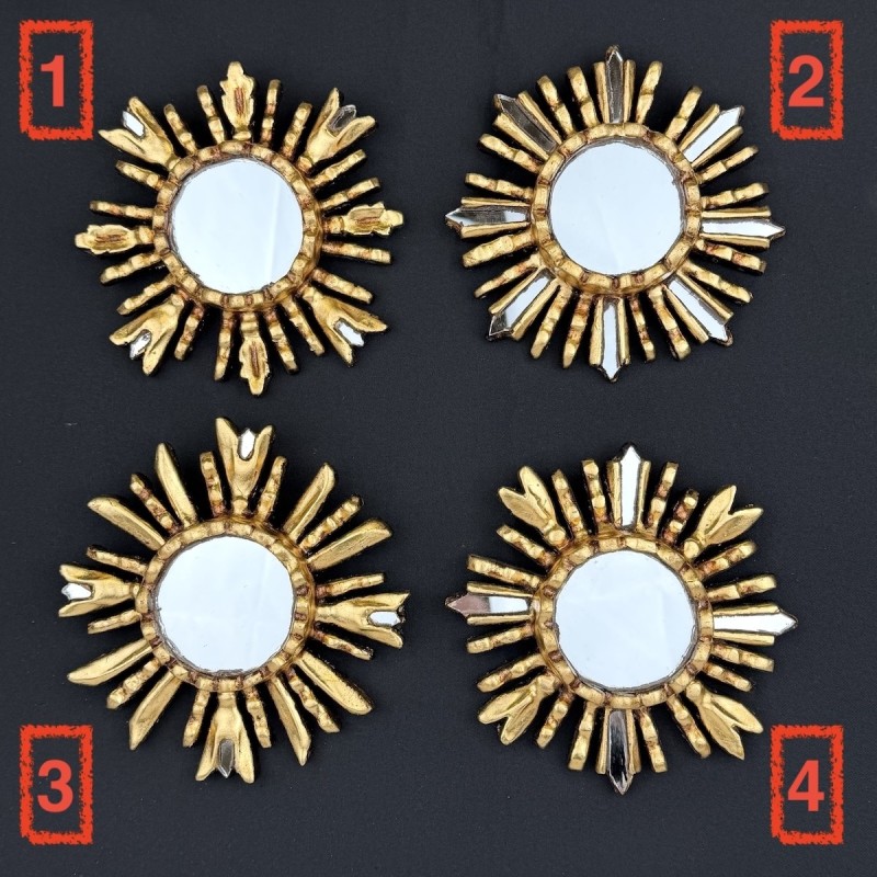 Miroir Soleil Doré 15 cm