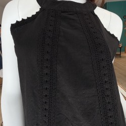 Robe Alicia Noire sans manche coton