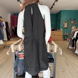 Robe Alicia Noire sans manche coton