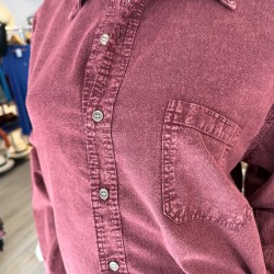 Chemise Manches Longues Verso Bordeaux coton