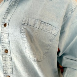 Chemise Manches Longues Verso Bleu Ciel coton