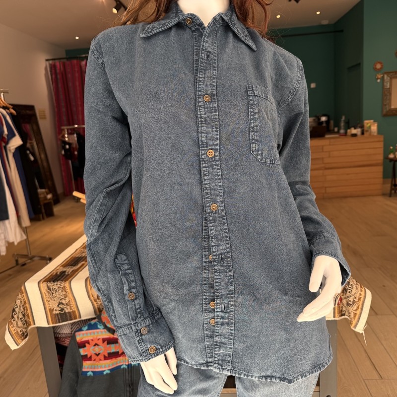 Chemise Manches Longues Verso Bleu Jean coton
