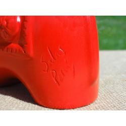 Taureau Décoration Rouge en Céramique