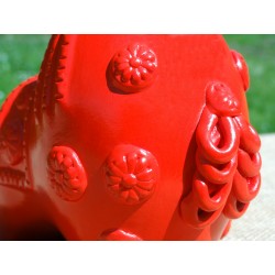 Taureau Décoration Rouge en Céramique