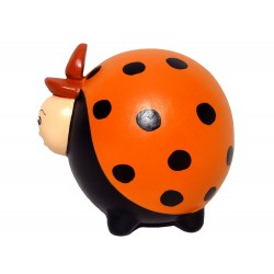 Tirelire coccinelle en terre cuite