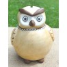 Tirelire chouette en terre cuite