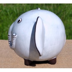 Tirelire éléphant en terre cuite